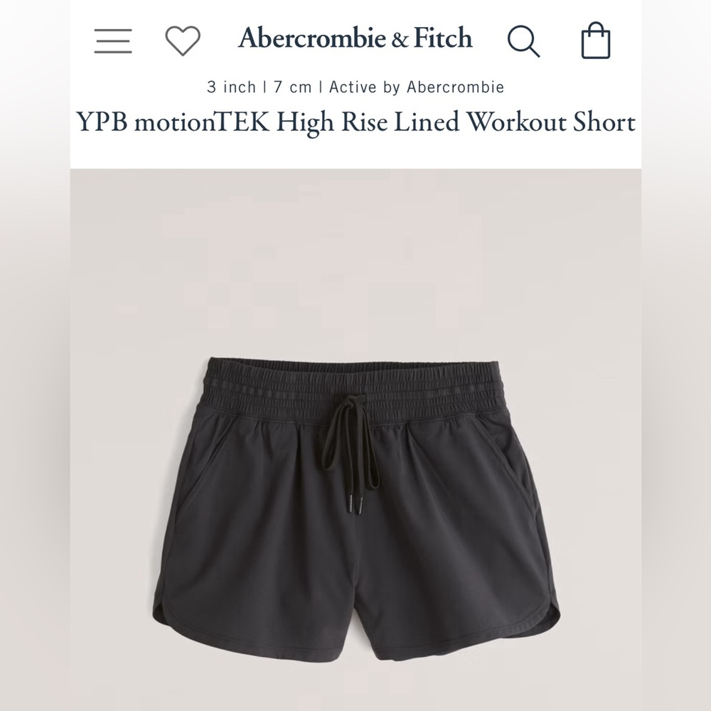 Abercrombie YPB motionTEK High Rise Lined Workout Short